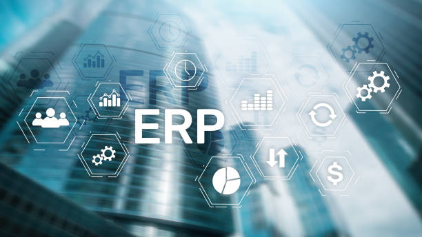 istock ERP system, Enterprise resource planning on blurred background. Business automation and innovation concept. 1083249050