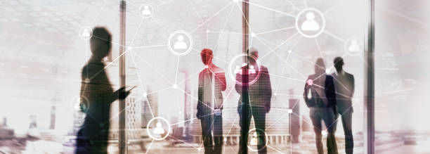 istock Double exposure people network structure HR - Human resources management and recruitment concept. 1083251164