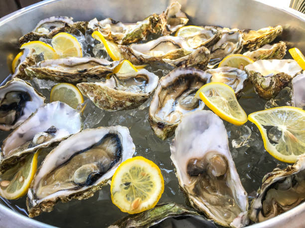istock Fresh oysters and lemon slices 1083256038