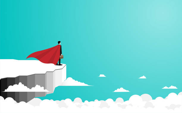 istock Businessman stand on top of the cliff 1083260098