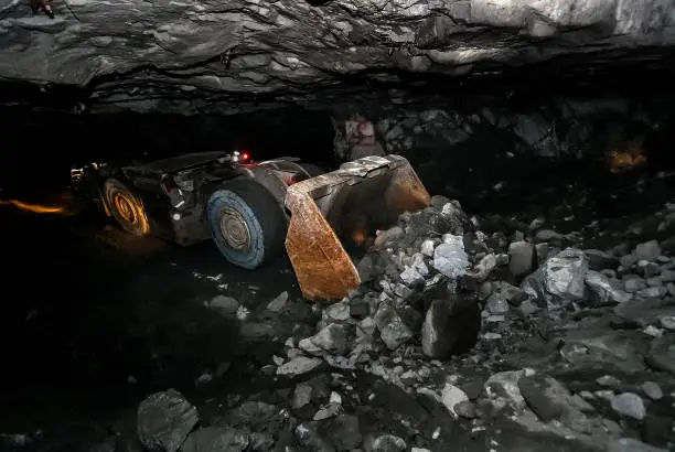 Underground Platinum and Chrome mining tunnels and mining equipment vehicles