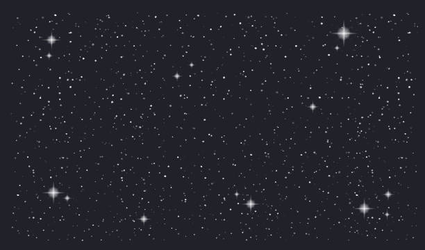 ilustraciones, imágenes clip art, dibujos animados e iconos de stock de fondo de vector horizontal de cielo nocturno stary - cielo estrellado
