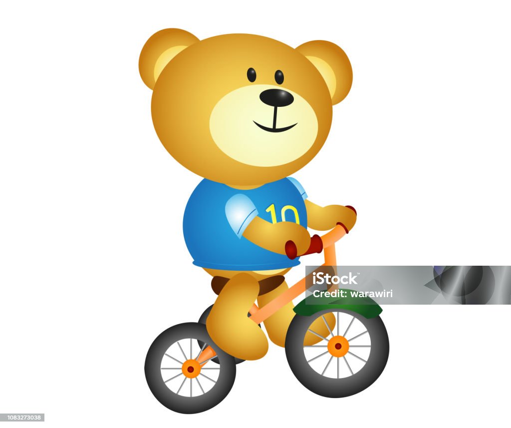 Bear with three cycle Bear with three cycle - full color Bear stock vector