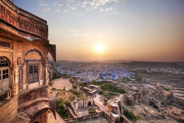 jodhpur bleu (hdr) ville - mehrangarh photos et images de collection