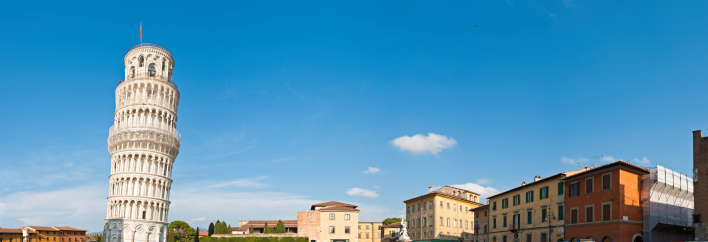 Modena, Italy, upward view of the civic tower of the town hall