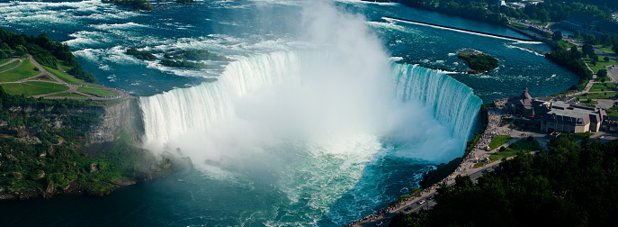 Panoramic view of Niagara falls.\nOntario Canada