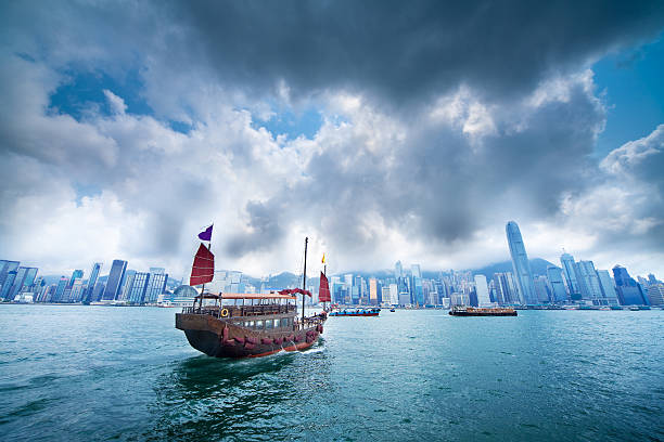 istock A boat sailing against a city skyline 108327995