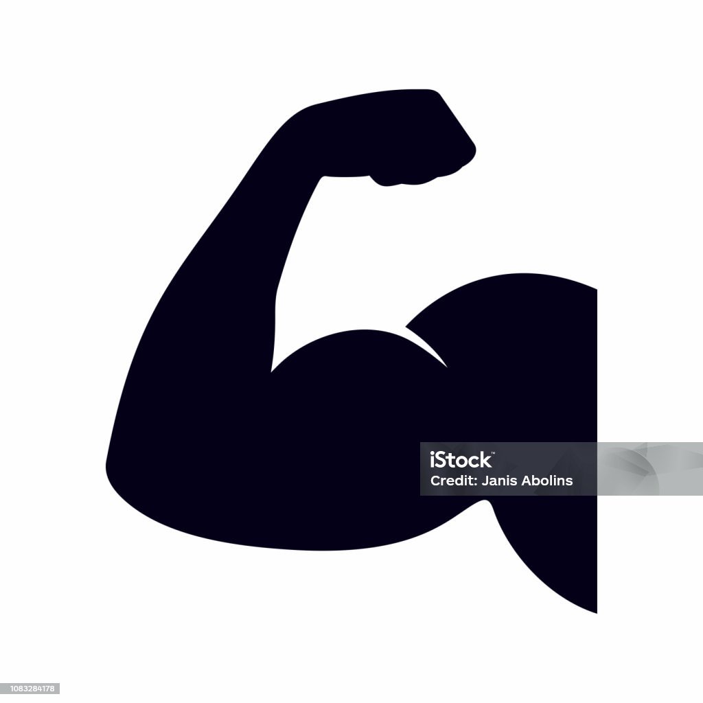 Muscle, bicep icon Vector icon isolated on white background Muscular Build stock vector