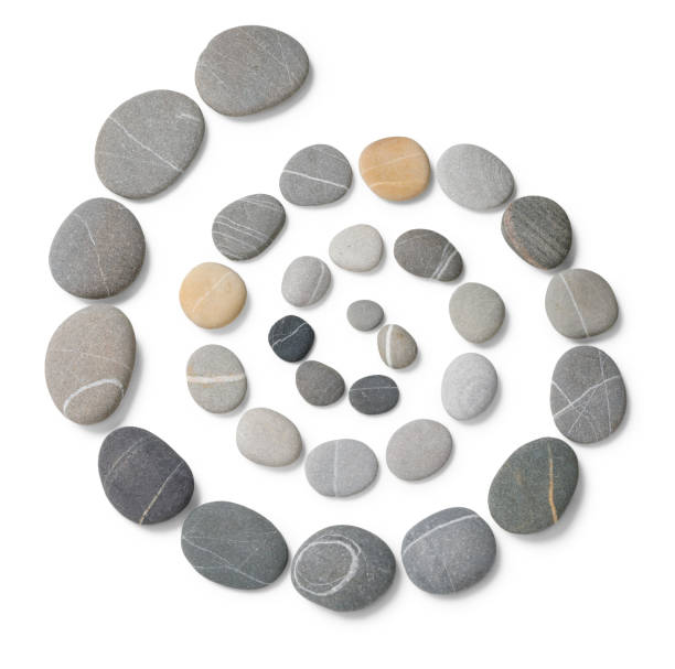 Pebble stones arranged in a Circle Multicolored stones with clipping path stone object stock pictures, royalty-free photos & images