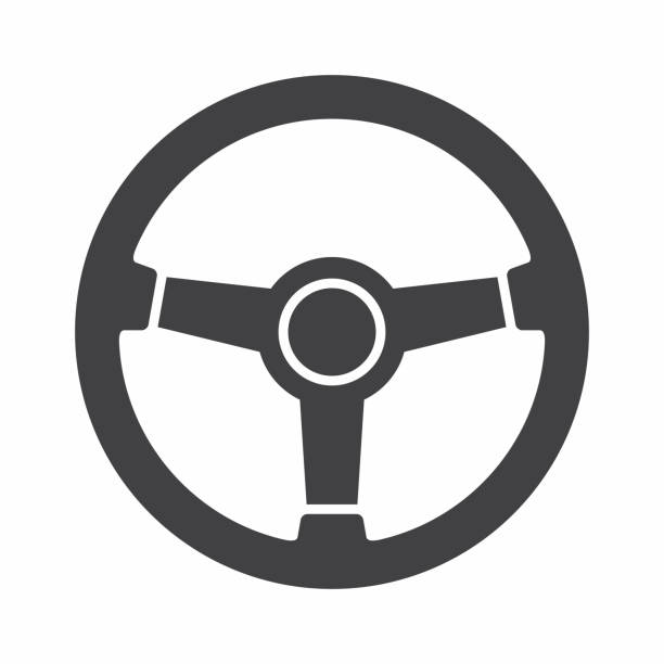 illustrazioni stock, clip art, cartoni animati e icone di tendenza di icona del volante - steering wheel