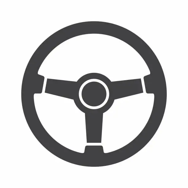 Vector illustration of Steering wheel icon