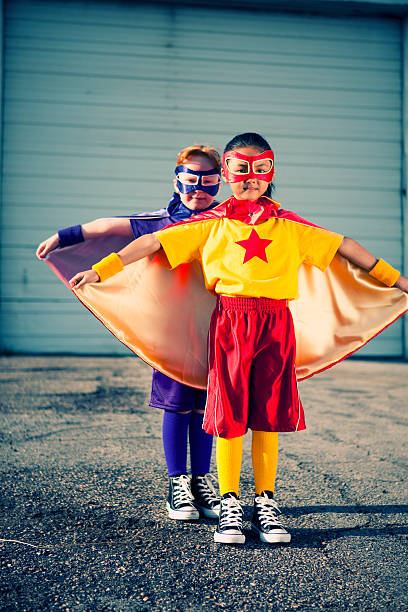 スーパーモデル - partnership creativity superhero child ストック�フォトと画像