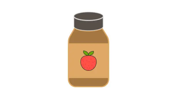 Vector illustration of Strawberry juice bottle