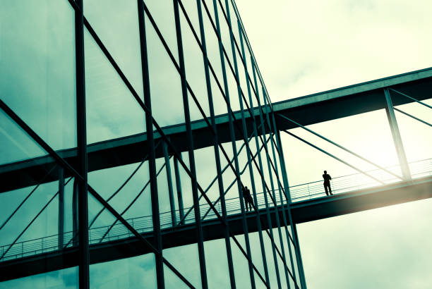 Office building  people on bridge stock pictures, royalty-free photos & images