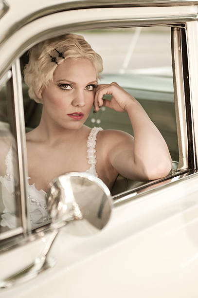 istock Classic girl and car 108329032