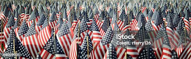 Memorial Day Flags - Fotografie stock e altre immagini di US Memorial Day - Festa americana - US Memorial Day - Festa americana, Bandiera, Bandiera degli Stati Uniti