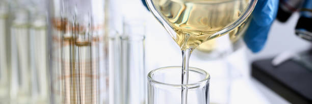 istock Yellow liquid spilled petrol additive innovative supply 1083290902