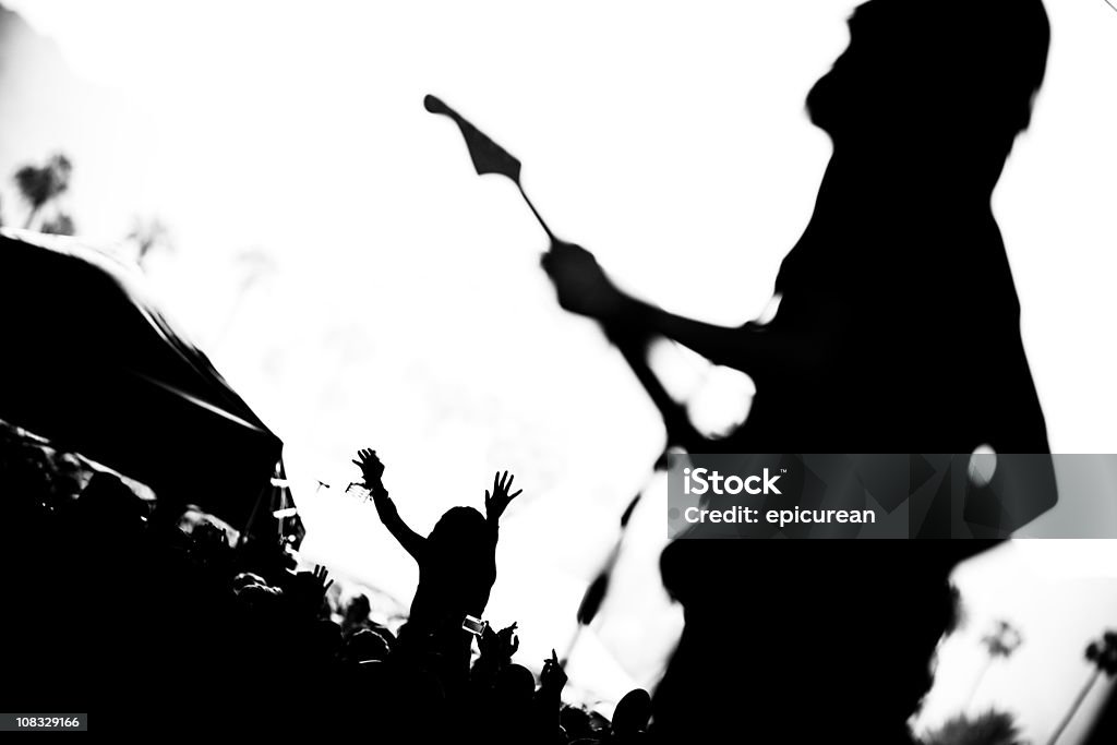 Rock musician and crowd  Crowd Surfing Stock Photo