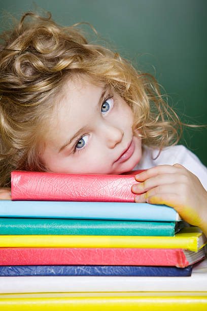 istock Little Girl Looking at Camera with Books 108329699