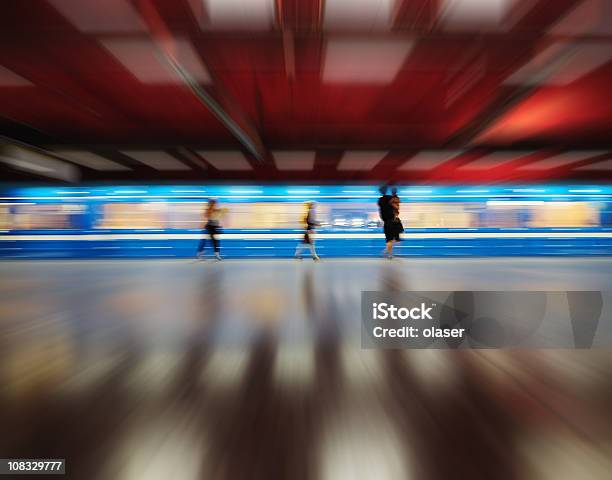 Travellers In Silhouette Stock Photo - Download Image Now - Crowd of People, Speed, Train - Vehicle