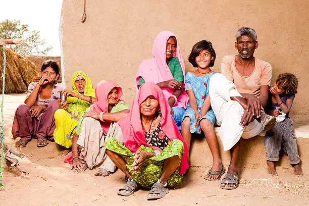 Photo of Rajasthan Traditional Rural Indian People Family in a village