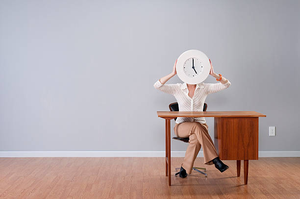 istock Stylish Woman Holding Clock 108329908