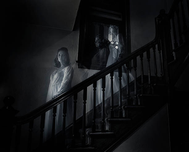 istock Ghost Woman on Haunted Staircase 108330113