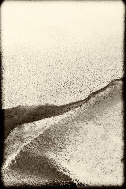Watercolor landscape mountain sepia toned