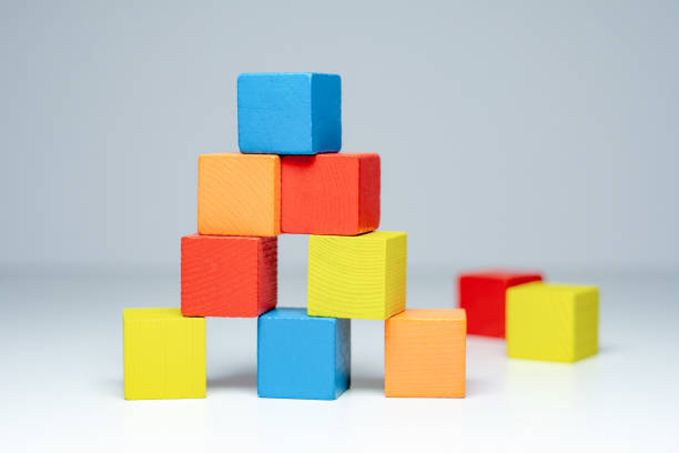 istock Building from wooden colourful childrens blocks 1083305238