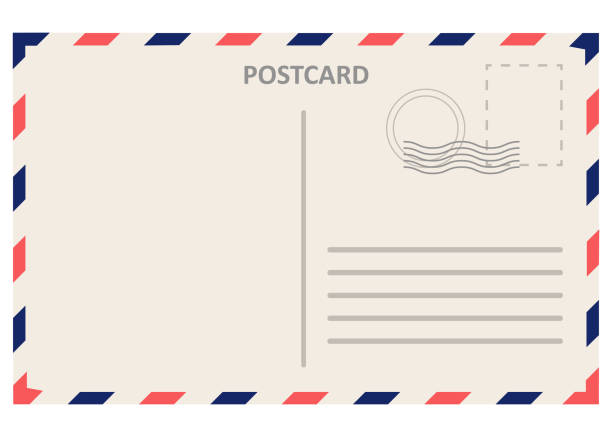 ilustrações de stock, clip art, desenhos animados e ícones de realistic postal card, postcard isolated on white background. - postage mark