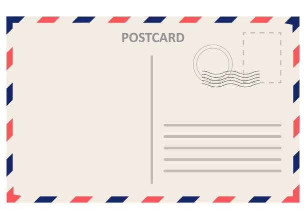 Realistic postal card, postcard isolated on white background. Realistic postal card, postcard isolated on white background. Vector illustration. air mail stock illustrations