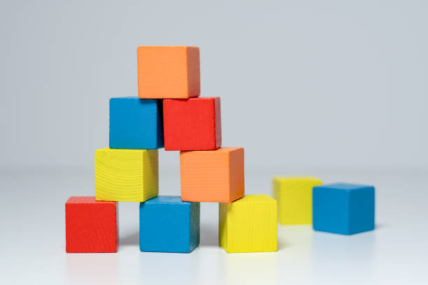 istock Building from wooden colourful childrens blocks 1083305466