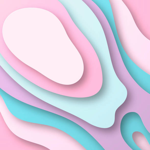 istock Paper cut background. Pastel colors abstract wave shapes - Trendy 3D design 1083312440