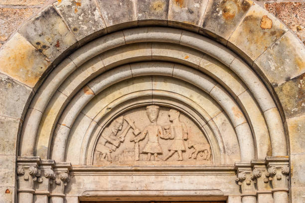 istock Reliefs on an old church wall 1083322826