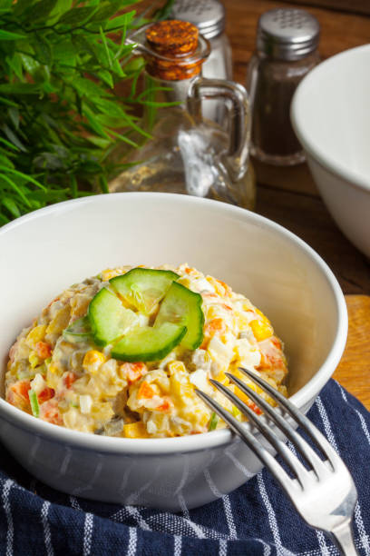 istock Russian traditional salad. 1083329798
