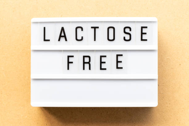 istock Light box with word  lactose free on wood background 1083330944