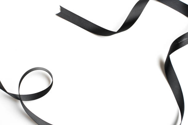 istock Black ribbon border isolated on white background 1083331450