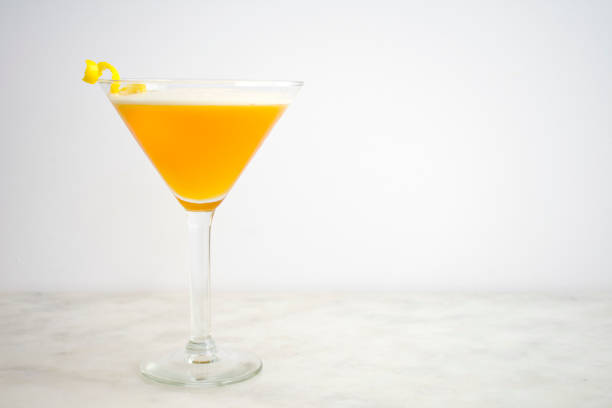 French Martini Garnished with a Lemon Twist