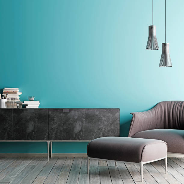 istock mock up poster in hipster interior background, scandinavian style 1083332344