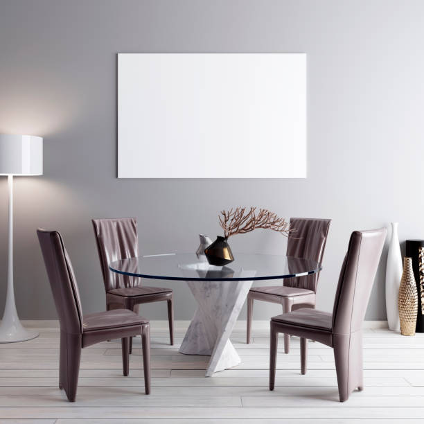 istock Mock up poster in dining room, modern background 1083344664