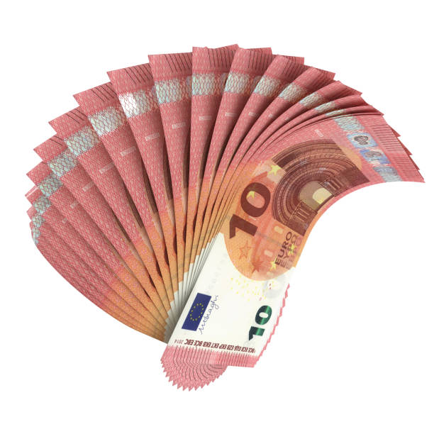 10 euro banknotes folded into a fan shape