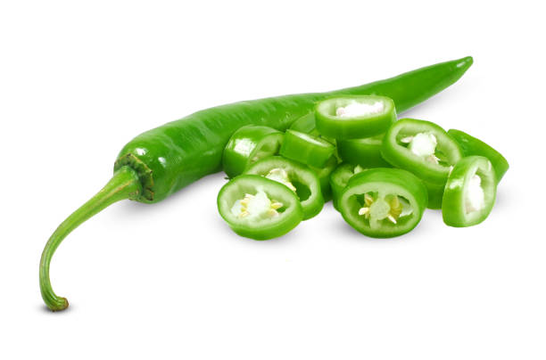 istock Green chili pepper isolated on white 1083346774