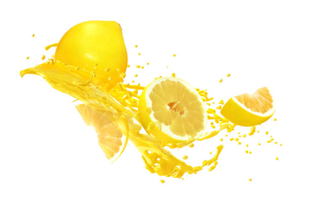 istock Juice or liquid splashing with fresh pomelo isolated on white background. Creative minimalistic food concept for design package, advertising, ads, branding. 1083347132