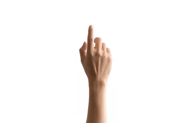 Hand Touching against virtual screen concept