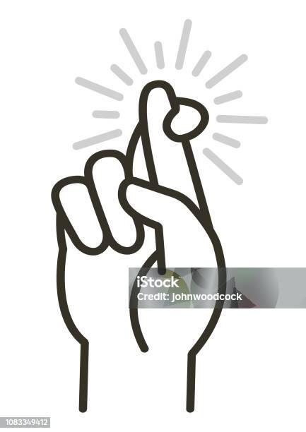 Simple Crossed Fingers Illustration Stock Illustration - Download Image Now - Luck, Fingers Crossed, Icon