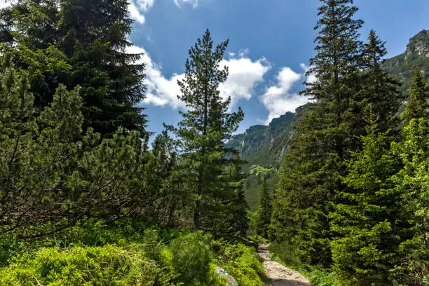 Amazing landscape from hiking trail for Malyovitsa peak, Rila Mountain, Bulgaria