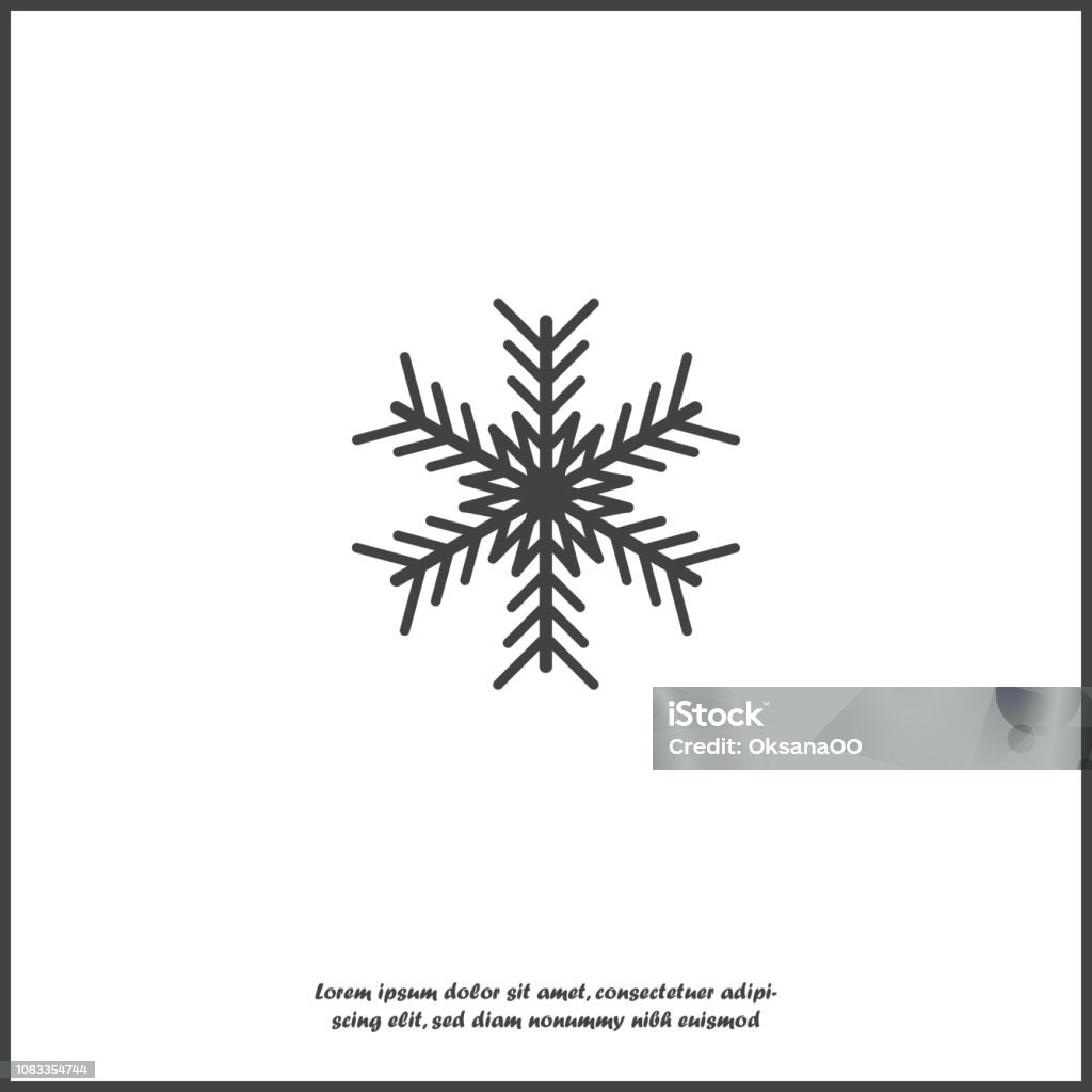 Vector image  snowflake. Snow icon. Snow in winter on white isolated background. Layers grouped for easy editing illustration. For your design. Abstract stock vector
