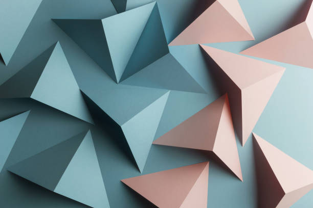 istock Close-up of triangular shapes of paper, abstract background 1083354868