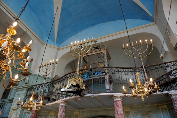 Interior of the Synagogue of Carpentras, France. stock photo