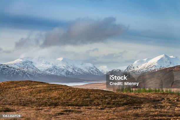 Loch Loyne Snowcapped Mountains Scottish Highlands Winter Scotland Stock Photo - Download Image Now